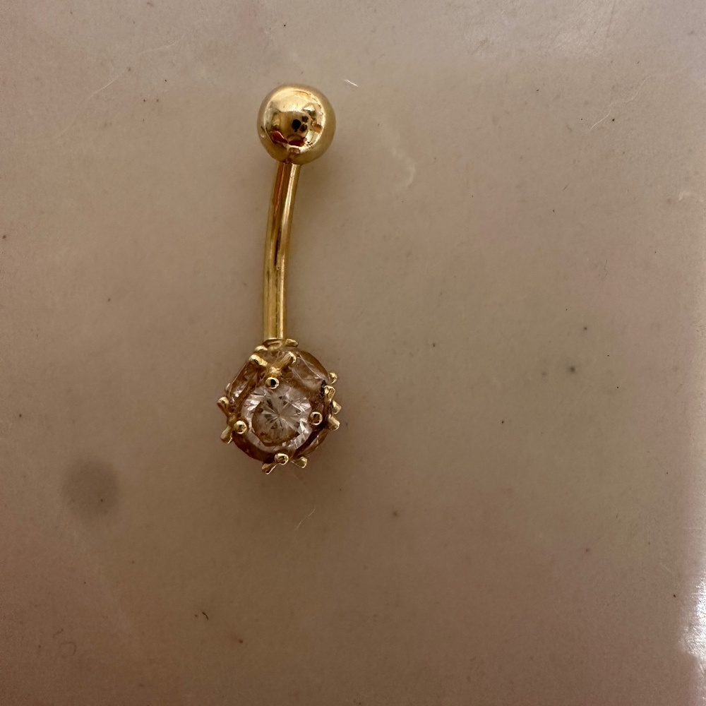 14 Karat Gold Belly Navel Ring Jewelry